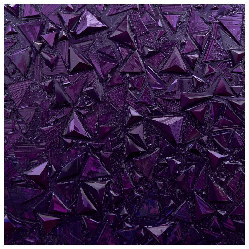 Toile tendue à motif de triangles géométriques mauves en plusieurs tailles, 16 po x 16 po