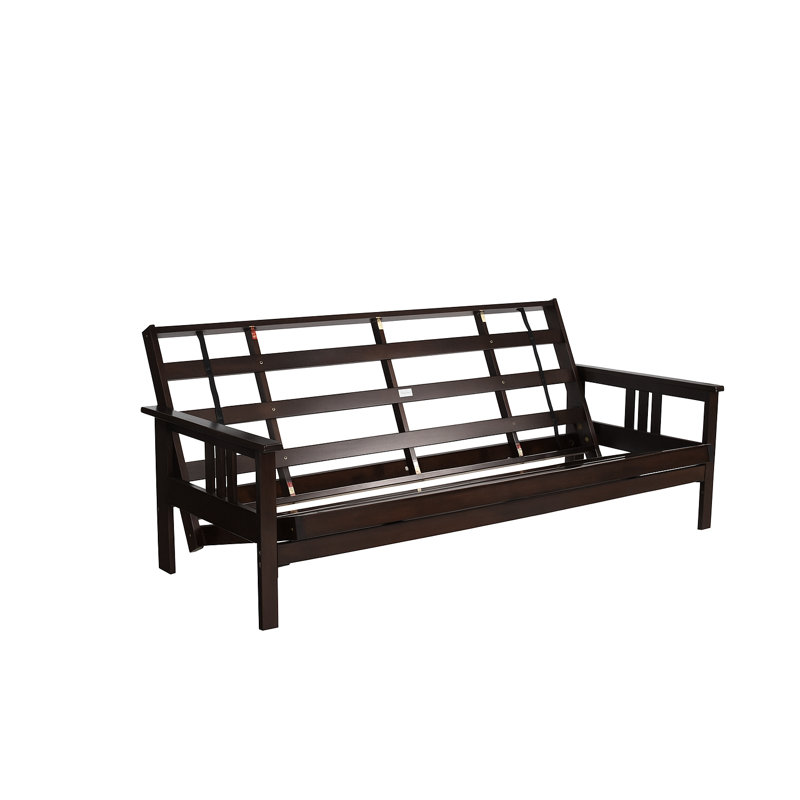 Futon de 80 po avec matelas Stratford, Innerspring, Sentier de l'Oregon de couleur amande, Espresso