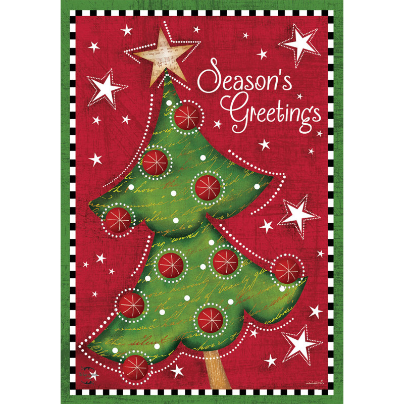 Drapeau de Noël festif,  Rouge / vert