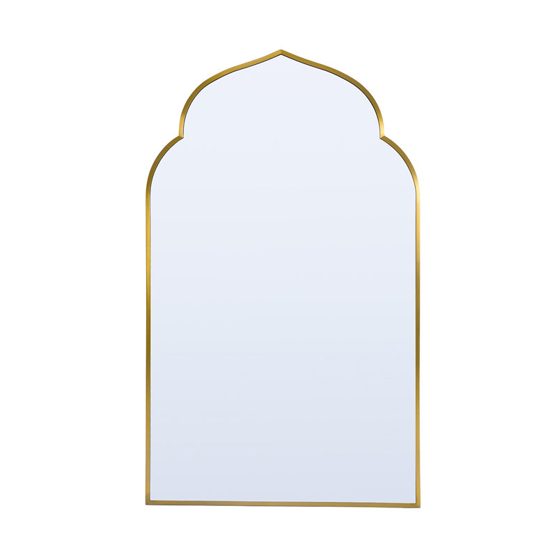 Kylemore Metal Flat Wall Mirror, Satin Brass