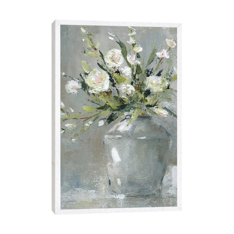 Country Bouquet II by Carol Robinson - Painting on Canvas, 152.5 cm H x 101.5 cm W, White Framed