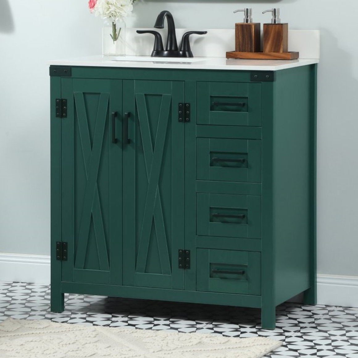 Slayton 32'' Single Bathroom Vanity, Green