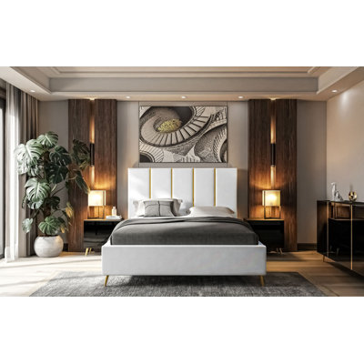 Upholstered Bed Ajhar with Storage