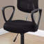Chaise de bureau, hauteur réglable, pivotante, ergonomique, accoudoirs, bureau d'ordinateur, bureau, juvénile, filet noir, métal noir, contemporain, moderne