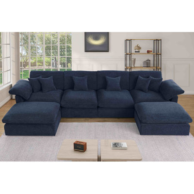 Canapé modulaire en chenille 6 pièces