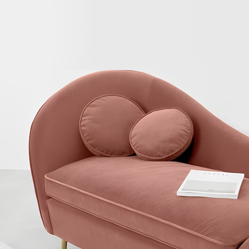 Chaise longue rembourrée Elegant Fashion, Accoudoir à gauche (vu de face), Rose profond