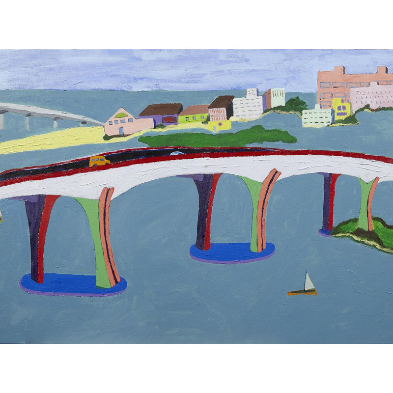 Clearwater Bridge Print by Sue Graef, Black Framed Paper, 17.25" H x 21.25" W