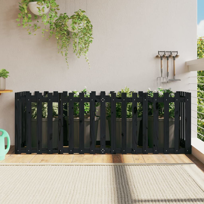 Washtenaw Wood Raised Garden Bed, Black, 27.5" H x 78.7" W x 19.7" D