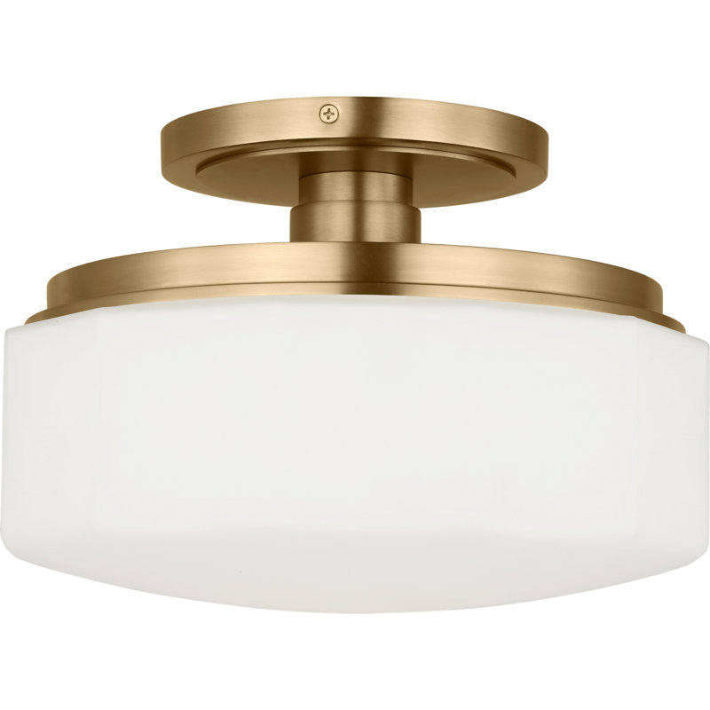 1 - Light Flush Mount, Estate Brass