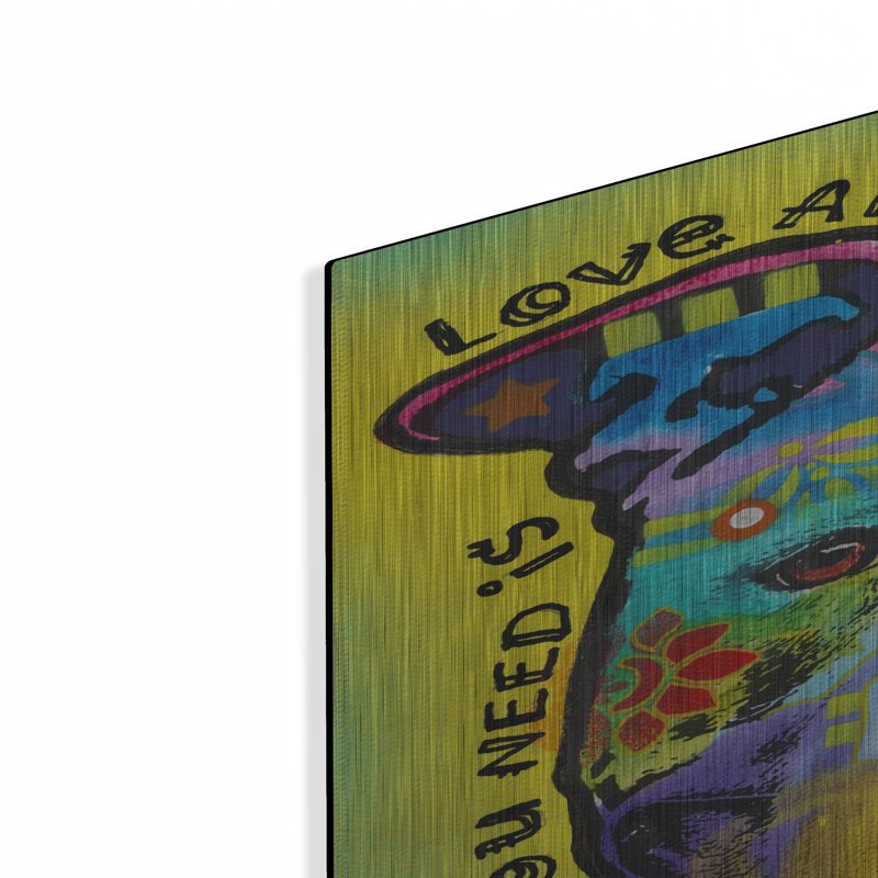 Red Barrel Studio® «All You Need Is» par Dean Russo, art mural en métal, H 36 po x l 24 po
