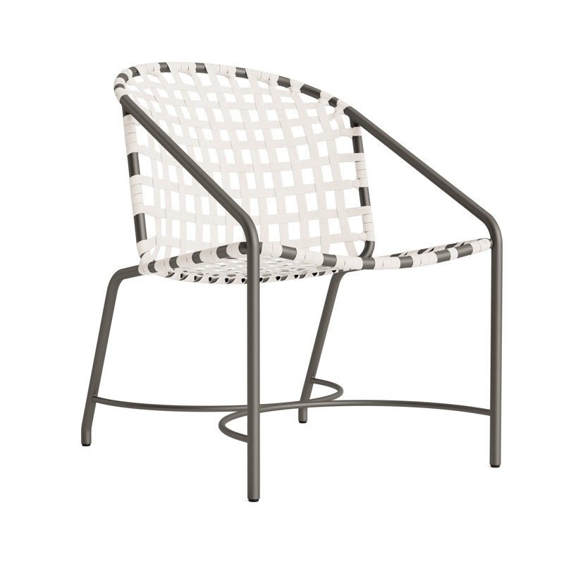 Kantan Outdoor Lounge Chair, Mica/White Suncloth Lace
