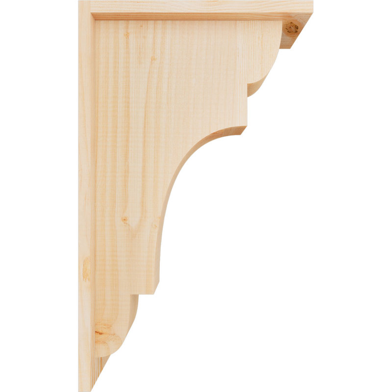 New Brighton Corbel avec plaque arrière, H 20 po x l 5,5 po x P 12 po, Sapin de Douglas, Lisse