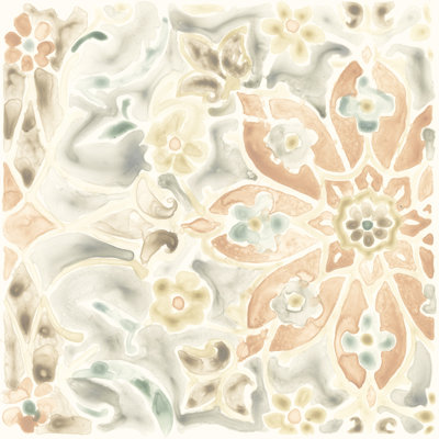 Terracotta Garden Tile IV by June Erica Vess - Wrapped Canvas Painting