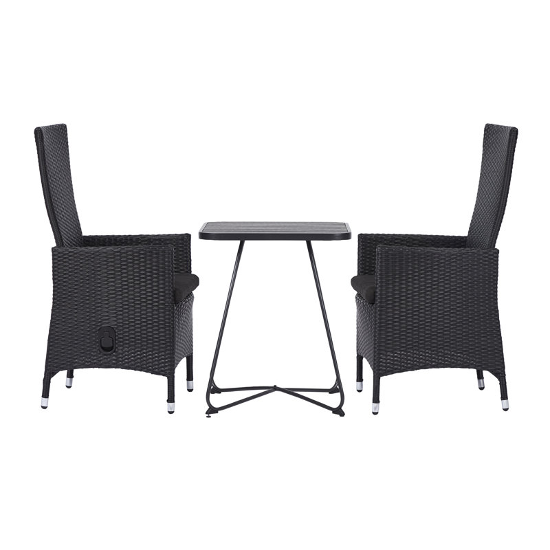 Luisana 2 - Person Wicker Patio Dining Set with Square Table