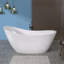 Baignoire autoportante blanche autoportante en acrylique de 55 po avec trop-plein et drain