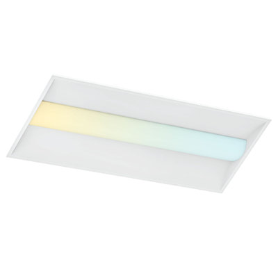 Luminaire DEL Luxofte 2 x 4 pi, panneau central, 5CCT (3000K-6000K), 30W-72W, 3750-9000LM, intensité variable 0-10V, 120-277V, homologué ETL, DLC Premium