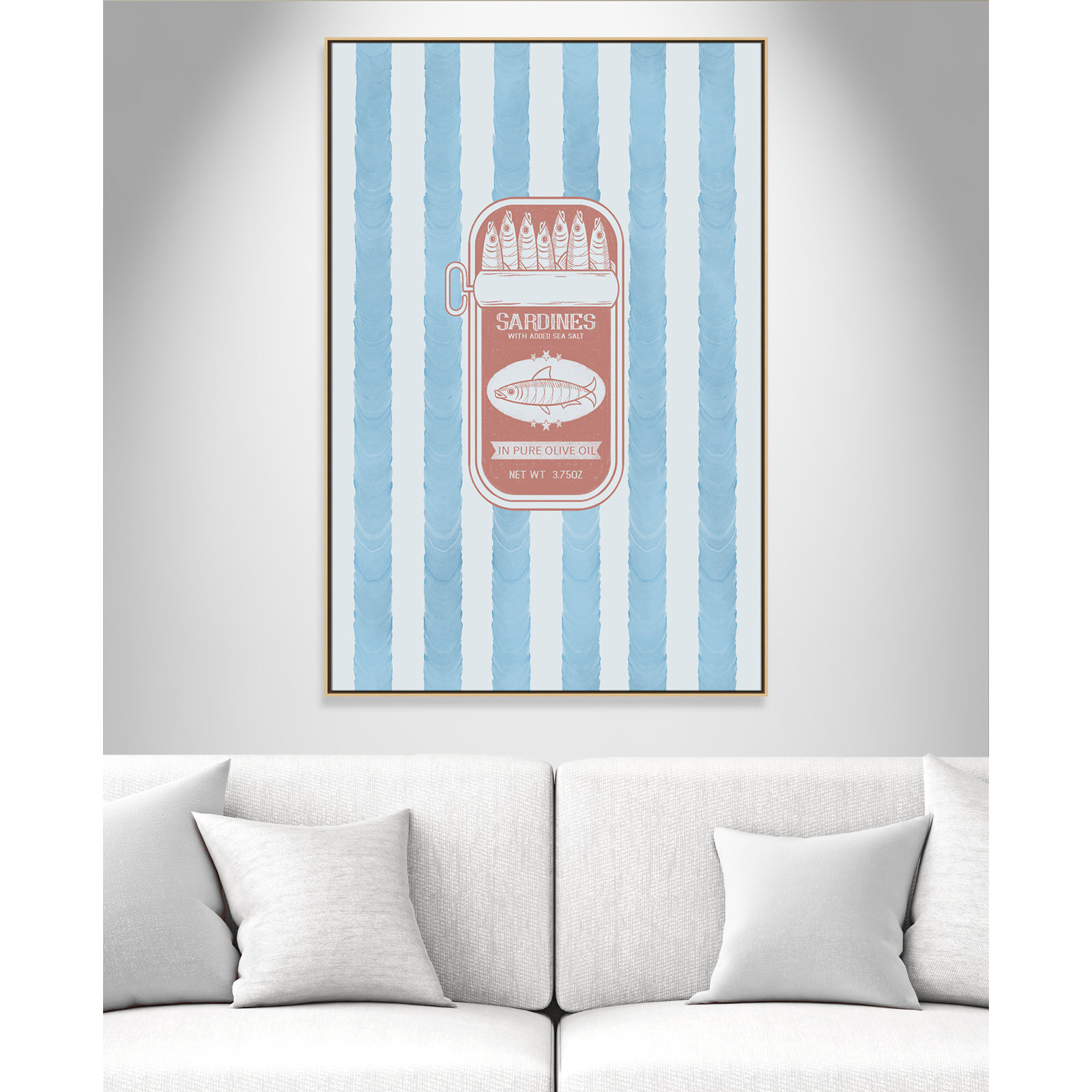 Salty Sardines Print by Marcus Prime, 41.5'' W x 61.5'' H, Natural Floater
