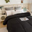  Édredon luxueux noir toutes saisons - mélange de coton, insert de courtepointe pour hôtel léger, ultra doux, surpiqué, lavable à la machine avec pattes d'angle-369564195