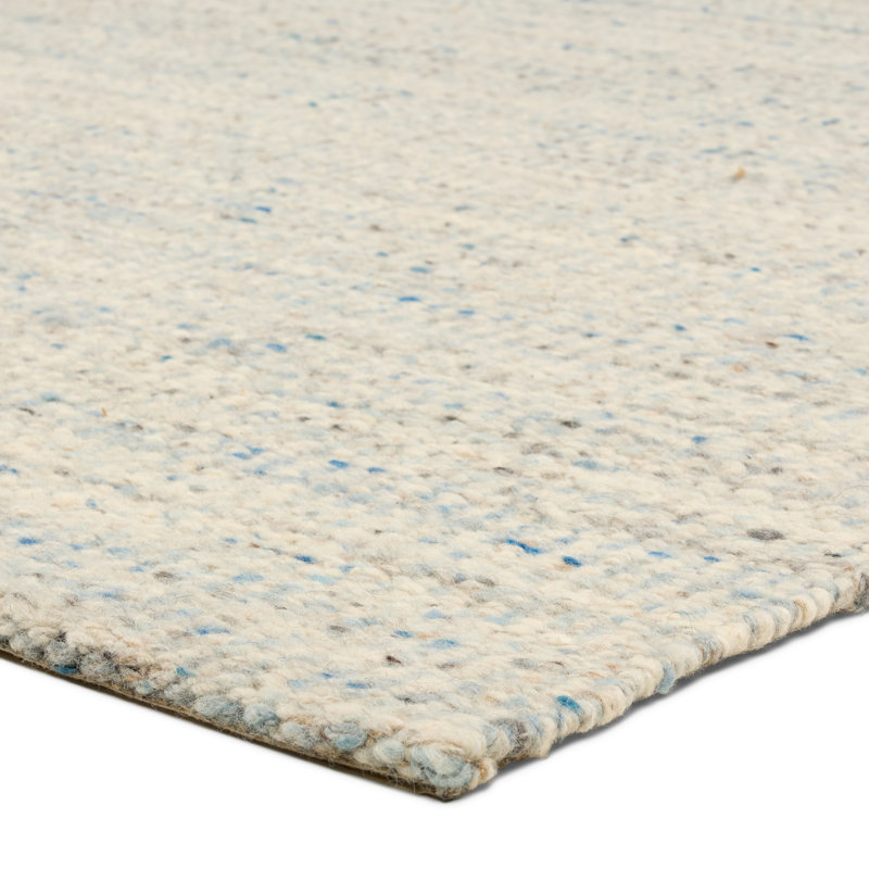 Melera Sitari MLR03 Handwoven Solid Blue/Ivory Area Rug (9'6"X13'6"), Rectangle 9'6" x 13'6"