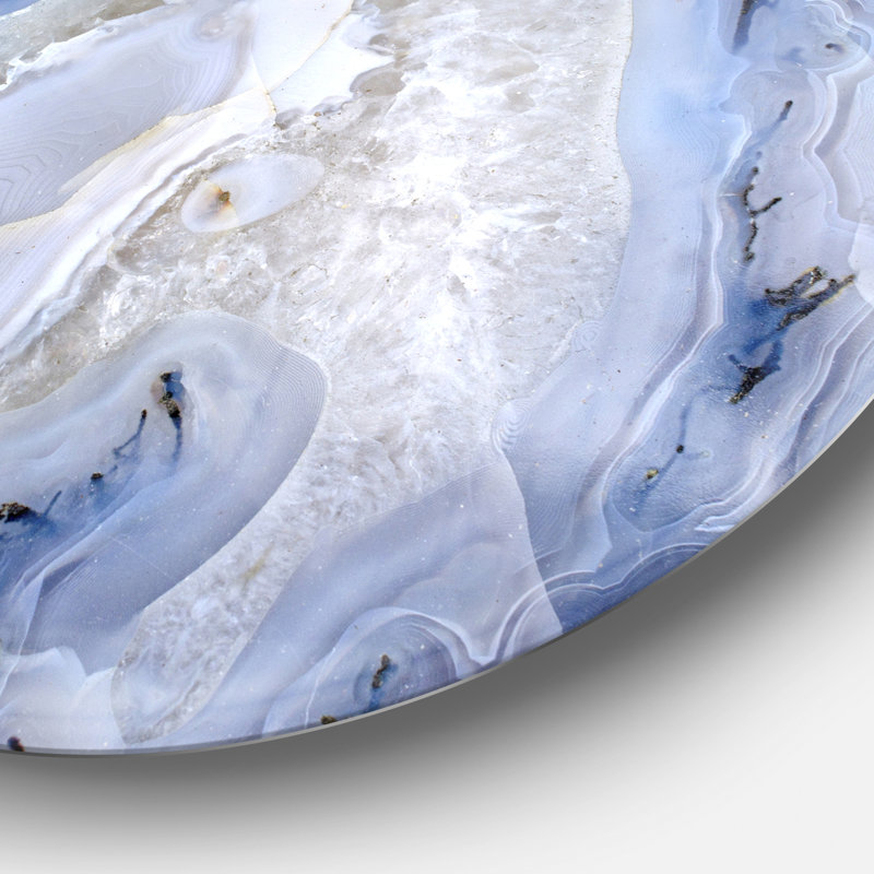 Agate Stone - impression abstraite, H 23 po x l 23 po x P 1 po, Métal métal