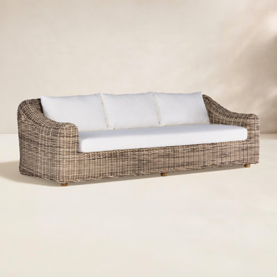 Azlynne 106" Teak Patio Sofa