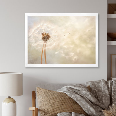 White Dandelion Romantic Impression IV On Canvas Print
