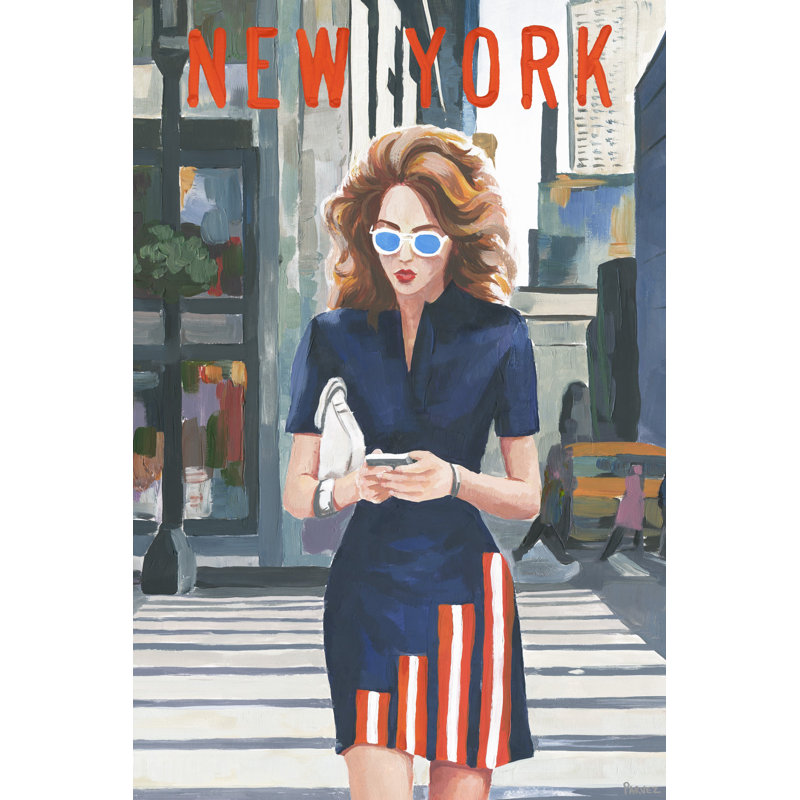 New York chic - peinture sur toile tendue, H 24 po x l 16 po x P 1,5 po