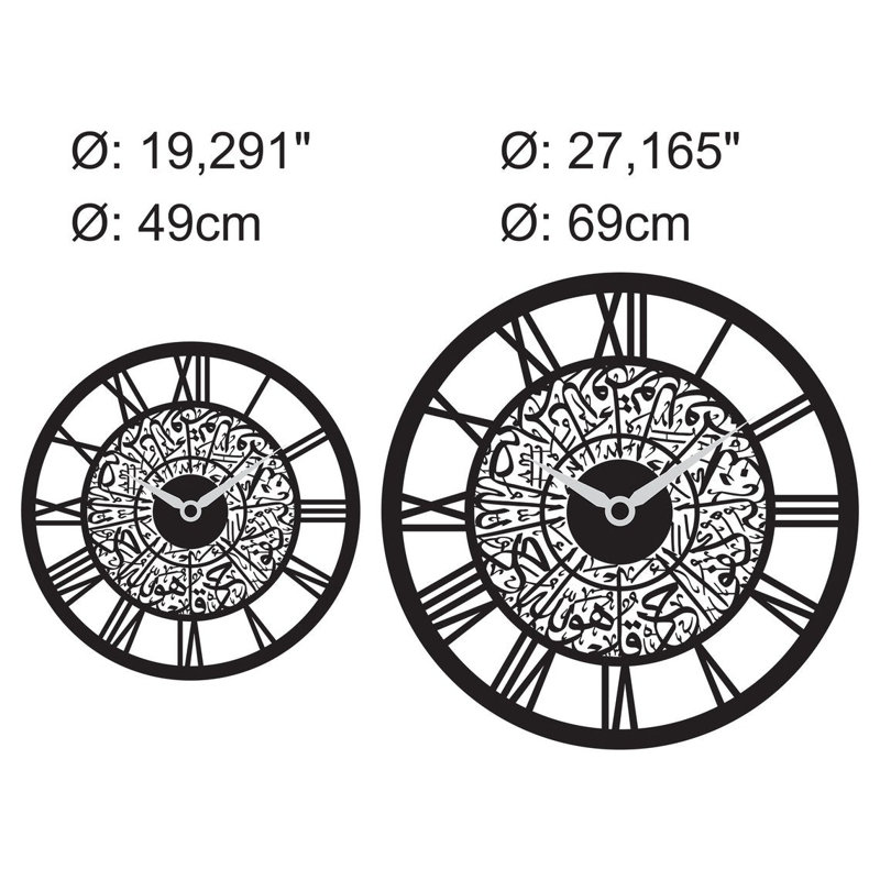 Darleen Metal Wall Clock, 69" H x 69" W x 2" D