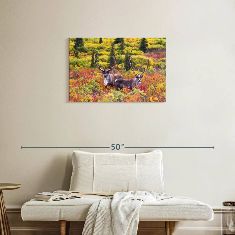 Brampt Caribou Pair, 20" H x 30" W