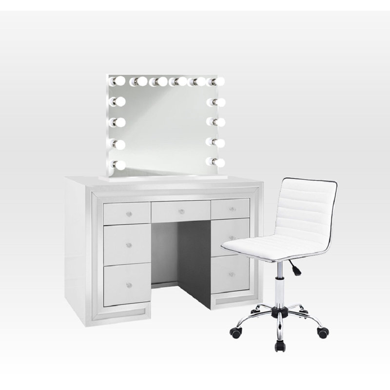 Meuble-lavabo avec miroir, Blanc