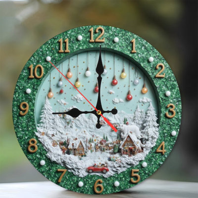 Christmas-Clock-Village-Lights-Bear