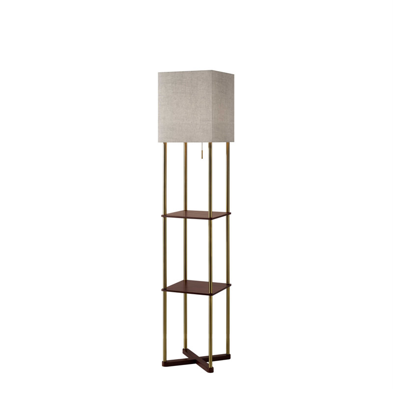 62.25'' Walnut Traditional Floor Lamp