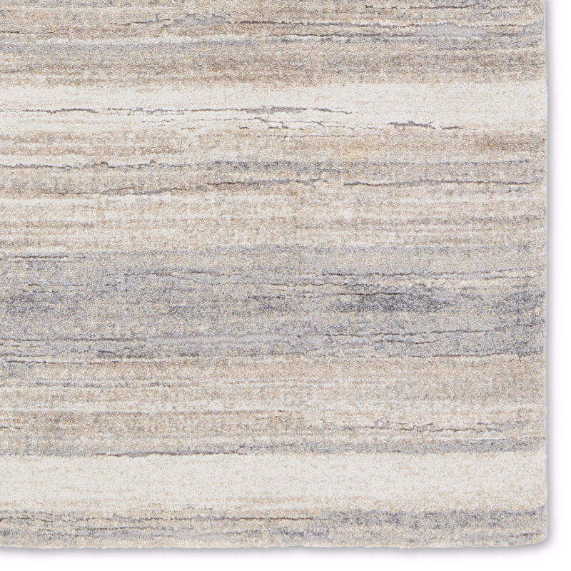 Tapis abstrait en polypropylène / polyester tissé à la machine Quashanna - Brun clair / Taupe, Rectangle 8 pi x 10 pi