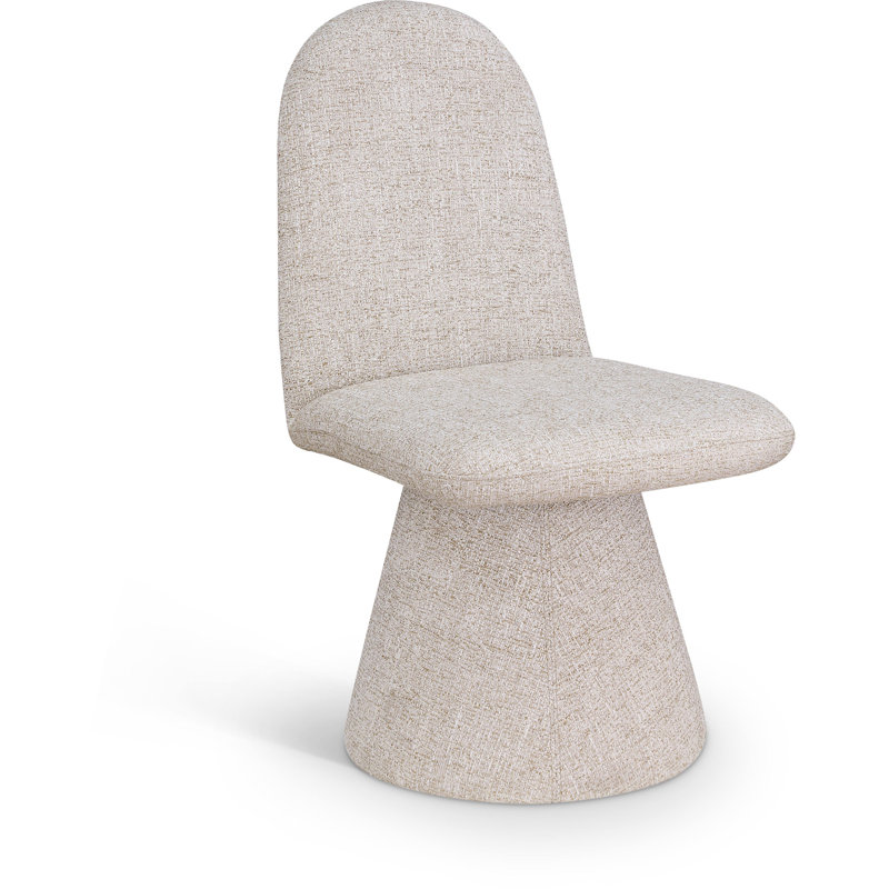 Chaise rembourrée Dunia, Tissu en polyester beige