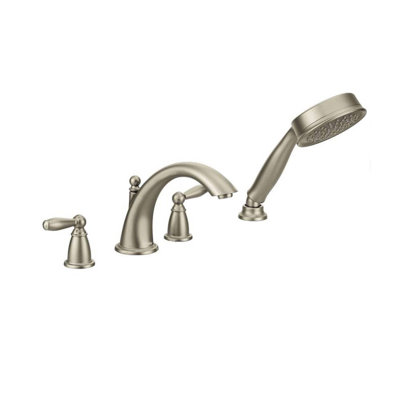 Brantford Low Arc Brushed Nickel Bathtub And Shower Faucet Kit With Valve 9793