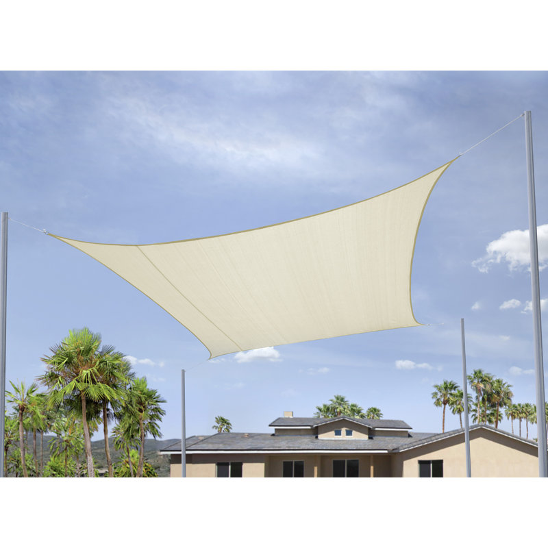 Toile d'ombrage carrée 16 pieds, L 16 pi x L 16 pi, Crème, crème