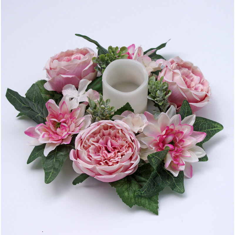 Couronne de polyester 12 po chou, Rose Clair / Vert