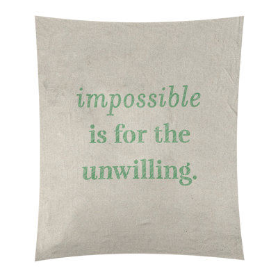 Tapisserie quote « impossible à écrire » en polyester