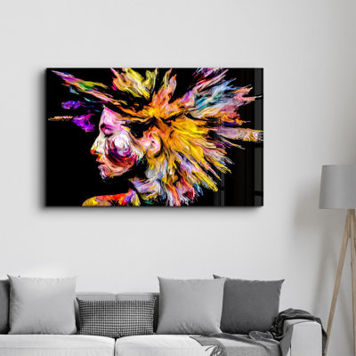 Élégante peinture murale en verre trempé de 13,8 po x 21,7 po | 100% verre trempé, épaisseur: 0,16 pouce | Imprimé UV pour des couleurs éclatantes | Parfait pour la décoration intérieure, le salon et les espaces de bureau