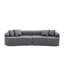 Moderne gris minimaliste incurvé en tissu de laine d'agneau, comprimé, sans assemblage, mousse à haute densité pour la chambre à coucher modulaire en laine modulaire, minimaliste, relaxante-1879905314