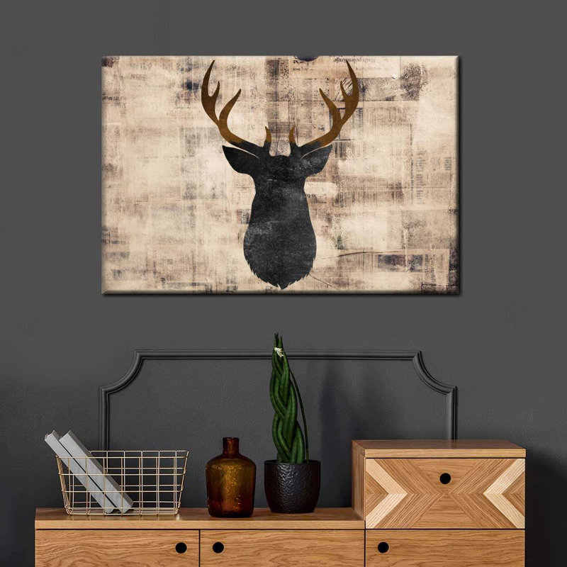 Impression sur toile, décoration de cerf, H 32 po x l 48 po x P 1,25 po
