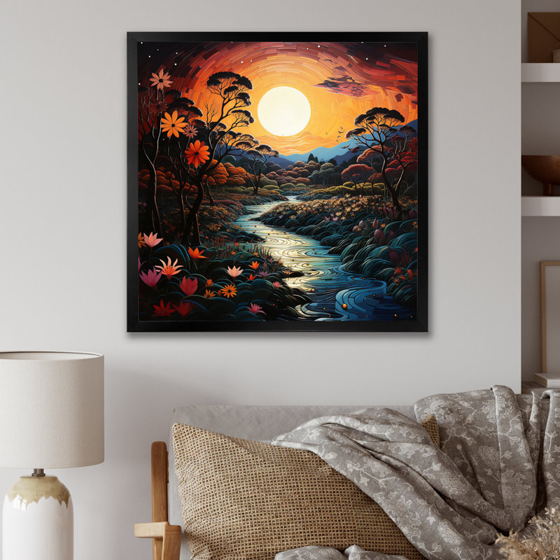 Indian Indian Paradise II - Imprimé, H 16 po x l 16 po x P 1 po, Cadre photo noir