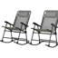 Chaise berçante 2 pièces, pliable pour un rangement facile - extérieur gris 2. Portable, confortable, patio, terrasse. To Weather, structure en acier