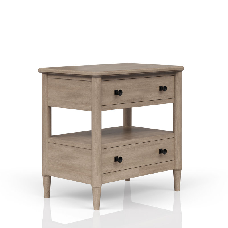 Table de chevet 2 tiroirs Dana Heights, Beige