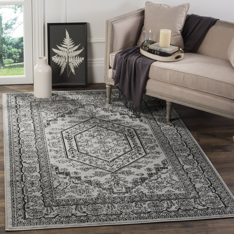 Stromsburg Area Rug, Silver/Black, Rectangle 155 x 229 cm