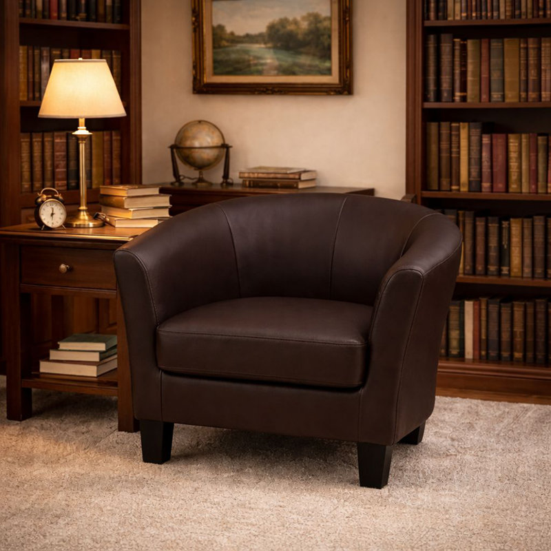 Fauteuil d'appoint en similicuir chocolat, Chocolate