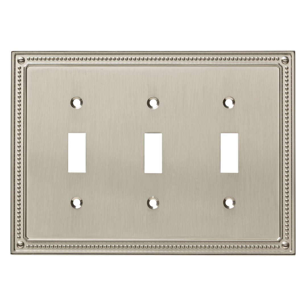 Classic Beaded 3-Gang Toggle Light Switch Wall Plate Franklin Brass 