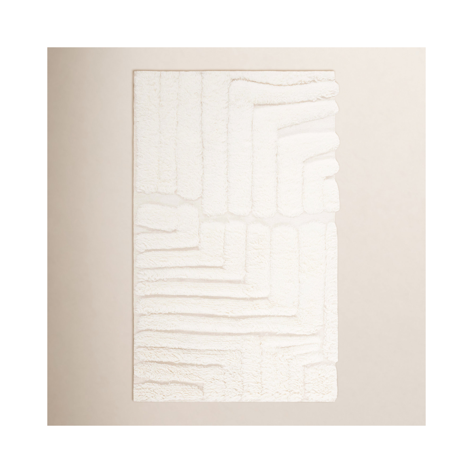 Fernande Handmade Wool Ivory Rug, Rectangle 5' x 8'