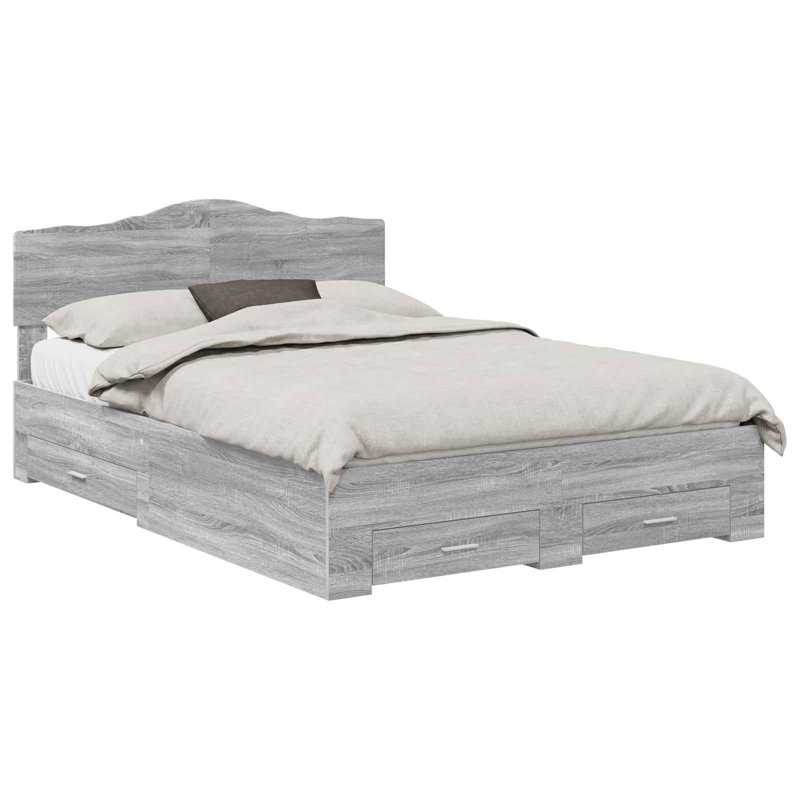 Bed, Grey Sonoma, European Kingsize (160 x 200 cm)