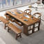 Table longue 78,74 po moderne de couleur naturelle minimaliste-1127992836